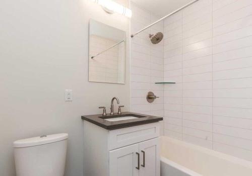 Updated bathroom at Sedgwick Terrace apartments for rent in West Mt. Airy, Philadelphia, PA